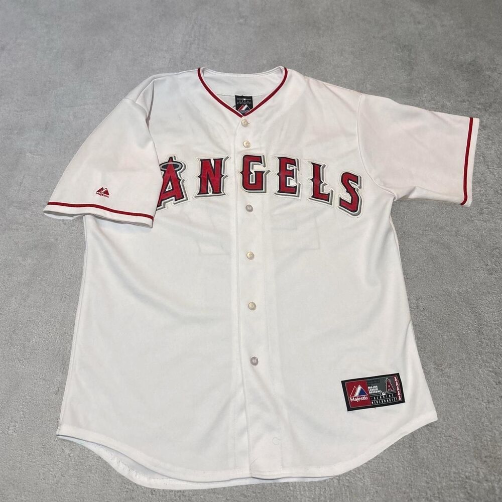 Majestic Los Angeles Angels Mike Trout 27 Home Jersey MLB Mens L
